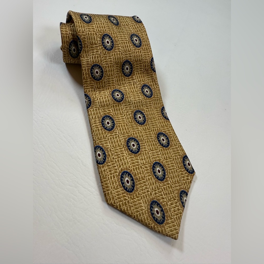 Etienne Aigner men’s tie silk gold brown 56in